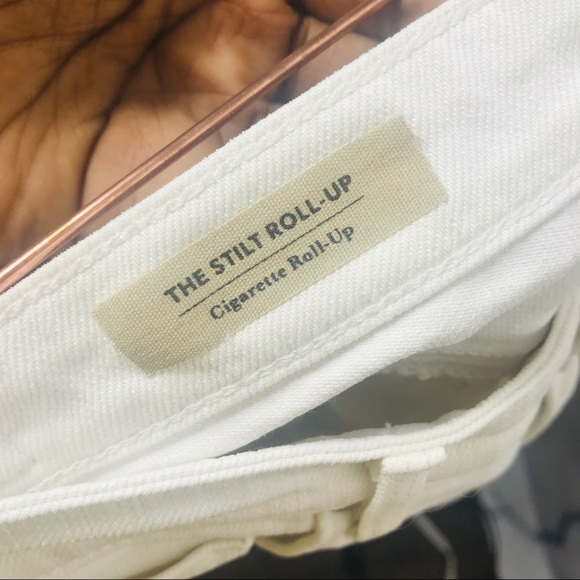 AG Adriano Goldschmied White Stilt Roll Up Jeans - Picture 5 of 7